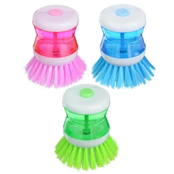 Щетка для посуды с мыльницей и дозатором Vetta, пластик, 8 см, товар в ассортименте