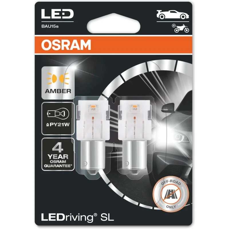 Светодиодная лампа для автомобиля Osram LEDriving SL PY21W, 12 V (7507DYP-02B)