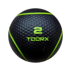 Медбол Toorx AHF-106, черный/зеленый, 19.5 см