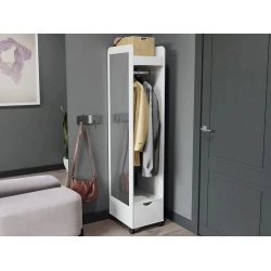 Вешалка с полками, ЛДСП, белое тиснение, 175x40x45 см Вешалка с полками, ЛДСП, белое тиснение, 175x40x45 см