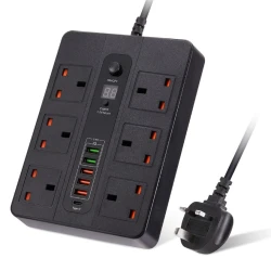 Şəbəkə filtri Charging-400 Black, 6 rozetkalı