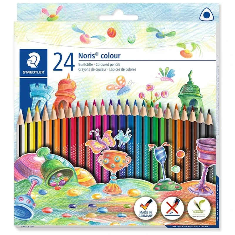 Набор цветных карандашей Staedtler Nоris Colour, 24 цвета Набор цветных карандашей Staedtler Nоris Colour, 24 цвета