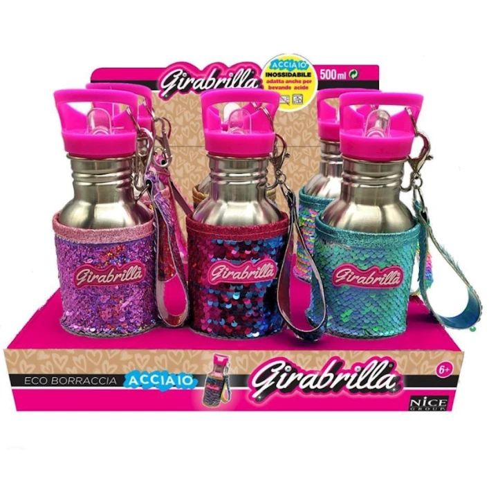 Бутылка для воды Nice Girabilla Eco Acciaio, 500 мл, товар в ассортименте