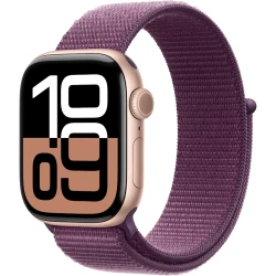 Ağıllı saat Apple Watch Series 10 GPS 46mm Rose Gold Aluminium Case with Plum Sport Loop (Rəsmi zəmanət)