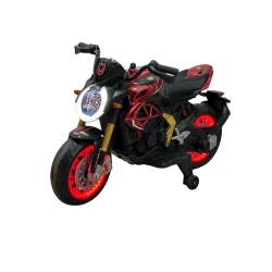 Детский электромотоцикл MT800QRM, 5+ лет, черный/красный