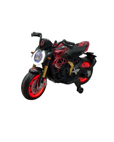 Uşaq elektrik motosikli MT800QRM, 5+ yaş, qara/qırmızı