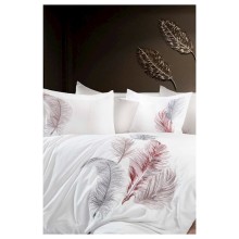 Yataq dəsti Dantela 015, yorğan üzü 200х220, mələfə 240х260, yastıq üzü 50х70, ikinəfərlik, lüks-satin, ağ