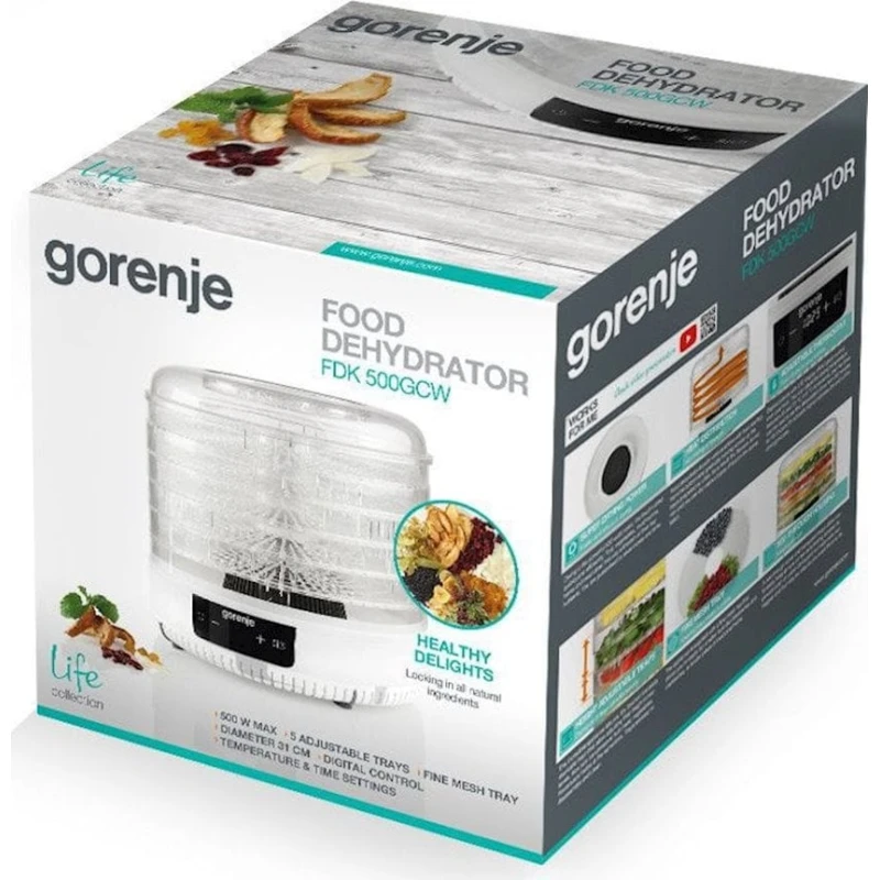 Сушилка для овощей и фруктов Gorenje FDK500GCW Сушилка для овощей и фруктов Gorenje FDK500GCW
