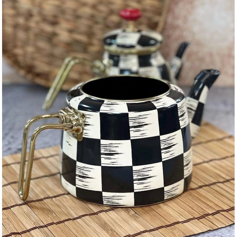 Набор чайников Acar Deluxe, 2 шт, 1/2 л, эмаль, черный/белый Набор чайников Acar Deluxe, 2 шт, 1/2 л, эмаль, черный/белый