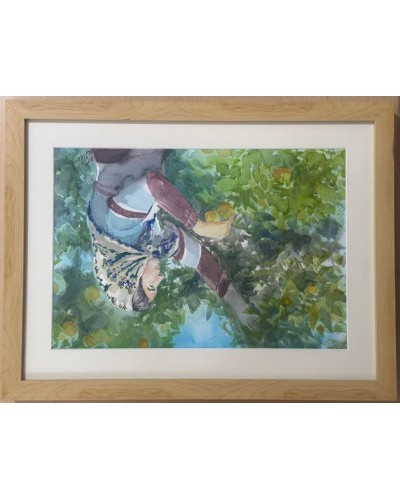 Rəsm Azərbaycanın zəhmətkeş qadınları, akvarel, 50x38 sm (inceart005)