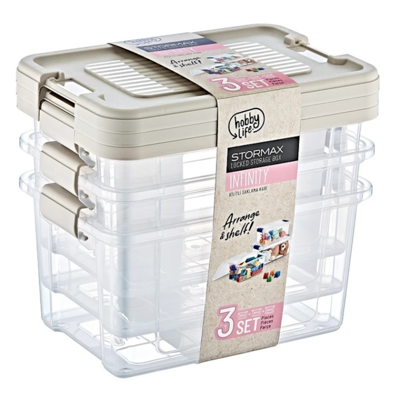 Набор контейнеров Hobby Life Infinity 21336, 1.25 л, 18.3x12.3x11 см, пластик, 3 шт