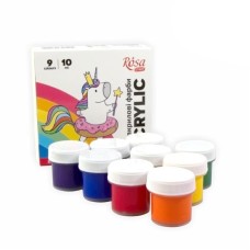 Akril boya dəsti Rosa Start Unicorn, 9x10 ml, rəngbərəng