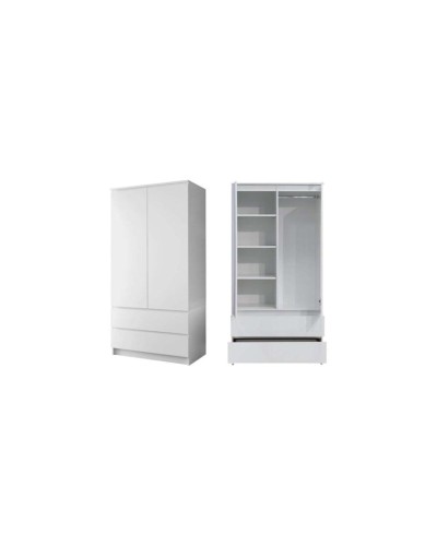 Şkaf Art Mebel Art-80-7, LDSP, ağ, 50x80x210 sm