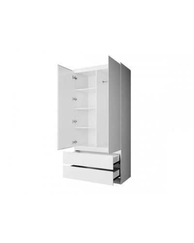 Şkaf Art Mebel Art-80-7, LDSP, ağ, 50x80x210 sm