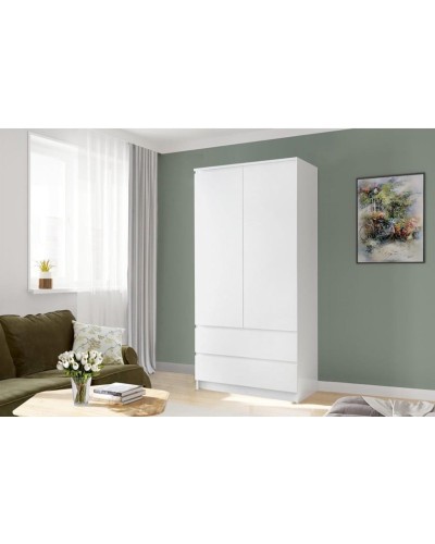Şkaf Art Mebel Art-80-7, LDSP, ağ, 50x80x210 sm