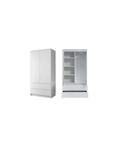 Şkaf Art Mebel Art-80-7, LDSP, ağ, 50x80x210 sm