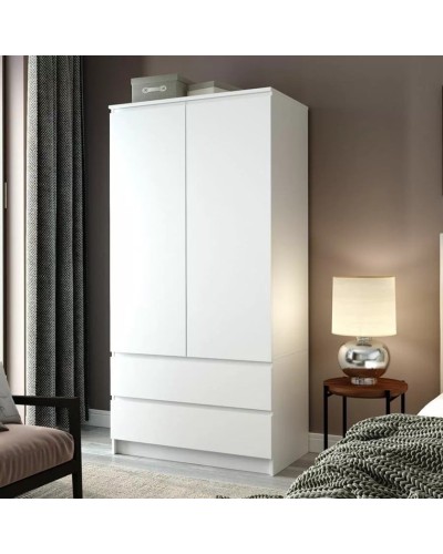 Şkaf Art Mebel Art-80-7, LDSP, ağ, 50x80x210 sm