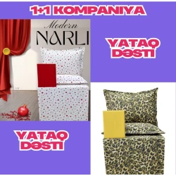 Yataq dəsti Narlı-DD-003, mələfə 240x260 sm, yorğan üzü 200x220 sm, yastıq üzü 50x70 sm 2 əd+Yataq dəsti Narlı 000895, yorğan üzü 200x220 sm, mələfə 240x260 sm, 2 yastıq üzü 50x70 sm, ikinəfərlik, pambıq, rəngbərəng