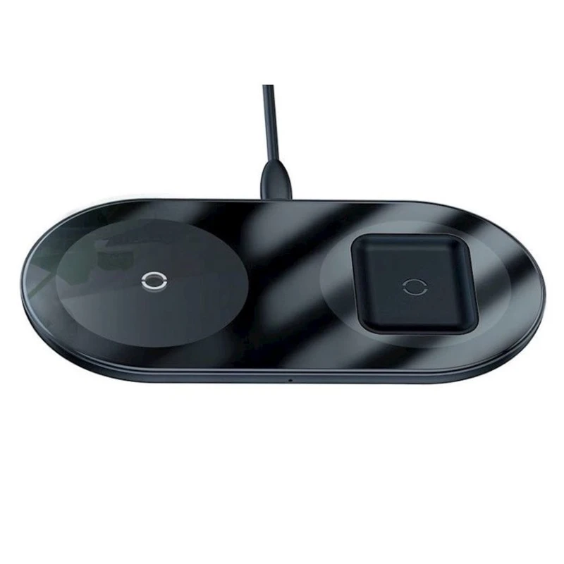 Беспроводное зарядное устройство Baseus Simple 2in1 Wireless Charger 18W Max For Phones+Pods, Черный Беспроводное зарядное устройство Baseus Simple 2in1 Wireless Charger 18W Max For Phones+Pods, Черный