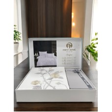 Yataq dəsti First Home, delux saten, naxışlı, yorğan üzü 200x220 sm, çarşaf 240x260 sm, yastıq üzü 50x70 sm 2 ədəd - TP-TK-112