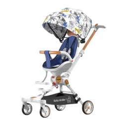 Детская коляска GS_A5, белая/синяя