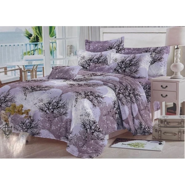 Yataq dəsti ZZ-ZZ-0121, yorğan üzü 200х220 sm, mələfə 230х240 sm, yastıq üzü 50x70 sm, ikinəfərlik, satin, çəhrayı