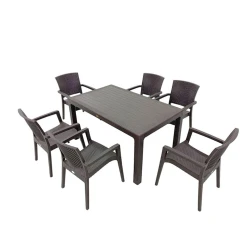 Комплект садовой мебели Falkenberq, 6 персон, темно-коричневый Комплект садовой мебели Falkenberq, 6 персон, темно-коричневый