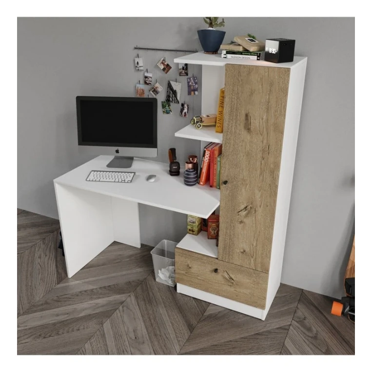 Компьютерный стол Art Mebel 95, белый, 130x120x45 см