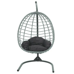 Подвесное кресло MYK03121, алюминий, серое/черное, 199x103 см Подвесное кресло MYK03121, алюминий, серое/черное, 199x103 см