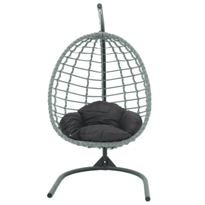 Подвесное кресло MYK03121, алюминий, серое/черное, 199x103 см Подвесное кресло MYK03121, алюминий, серое/черное, 199x103 см