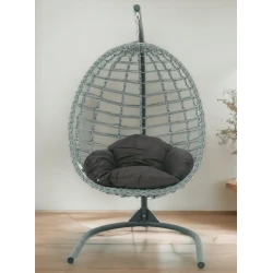 Подвесное кресло MYK03121, алюминий, серое/черное, 199x103 см Подвесное кресло MYK03121, алюминий, серое/черное, 199x103 см