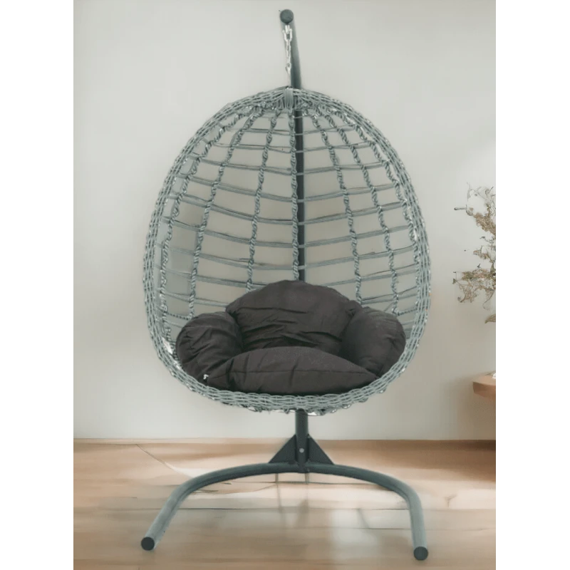 Подвесное кресло MYK03121, алюминий, серое/черное, 199x103 см Подвесное кресло MYK03121, алюминий, серое/черное, 199x103 см