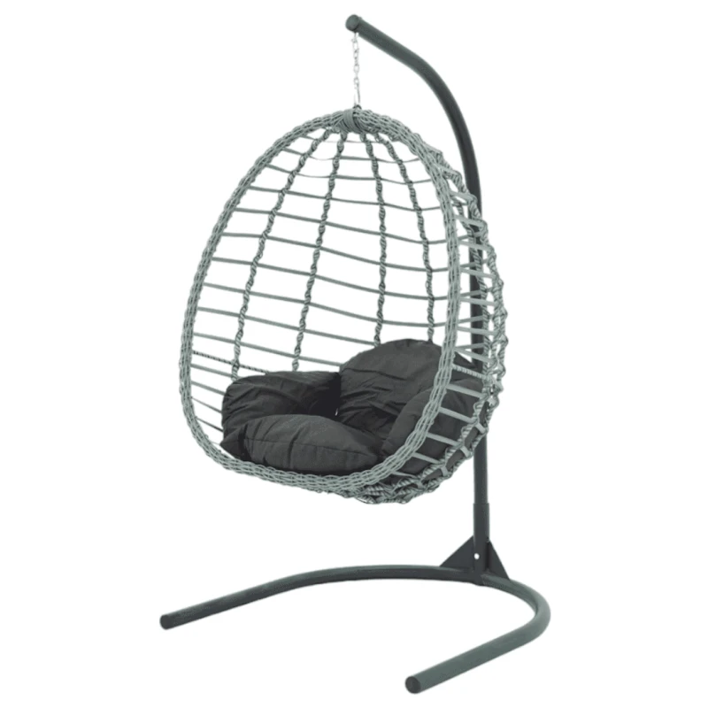 Подвесное кресло MYK03121, алюминий, серое/черное, 199x103 см Подвесное кресло MYK03121, алюминий, серое/черное, 199x103 см