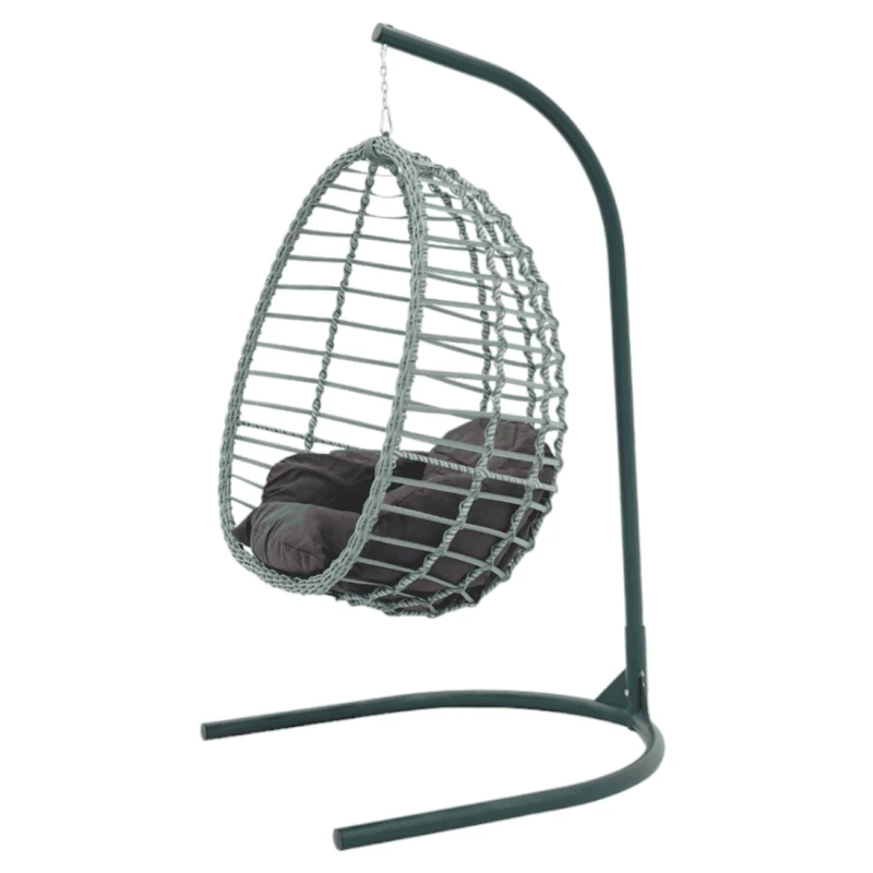 Подвесное кресло MYK03121, алюминий, серое/черное, 199x103 см Подвесное кресло MYK03121, алюминий, серое/черное, 199x103 см