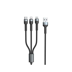 Кабель-разветвитель Remax RC-124THH 3 in 1, Черный