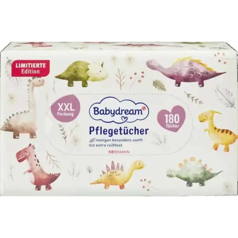 Детские влажные салфетки Babydream Pflegetücher XXL 180 шт Детские влажные салфетки Babydream Pflegetücher XXL 180 шт