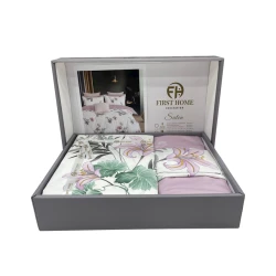 Комплект постельного белья First Home SHA-00002705, пододеяльник 160x220 см, простыня 170х240 см, наволочка 50х70 см, односпальный, хлопок, разноцветный