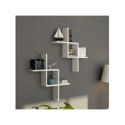 Настенная полка Art Mebel 218, ламинат, 75х75х13 см, белая