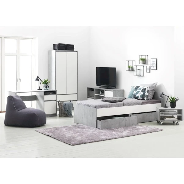 Письменный стол JYSK Billund, 54x120x75 см, белый/серый