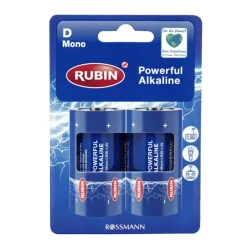Батарейки Rubin D Mono Powerful Alkaline, 2 шт