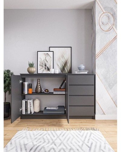 Komod, 99x160.4x40.4 sm, LDSP, boz