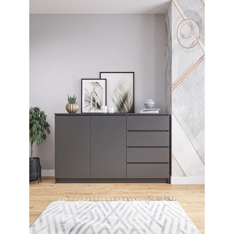 Komod, 99x160.4x40.4 sm, LDSP, boz Komod, 99x160.4x40.4 sm, LDSP, boz