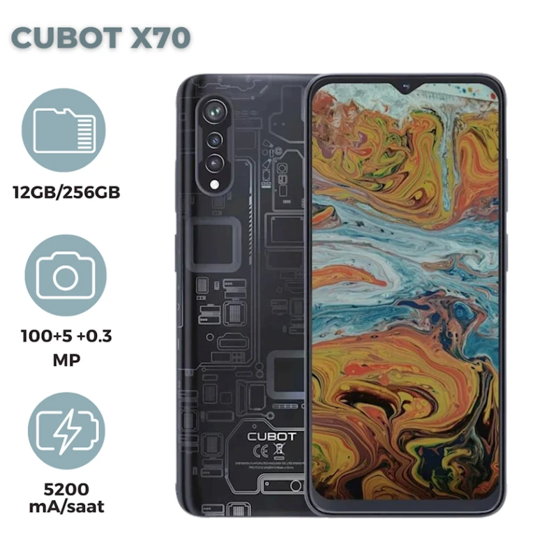 Smartfon Cubot X70 12GB/256GB Tech Black Smartfon Cubot X70 12GB/256GB Tech Black