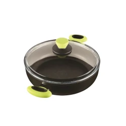 Сковородка-жаровня Leggno, алюминий, черная/зеленая, 3.2 л, 24 см