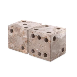 Настольный декор Eichholtz Visa, 2 шт, 10x10x10 см, мрамор, коричневый