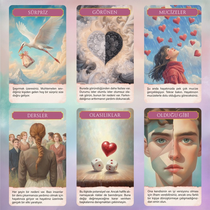 Tarot kartları Kalbin Fısıltıları, 70 kart Tarot kartları Kalbin Fısıltıları, 70 kart