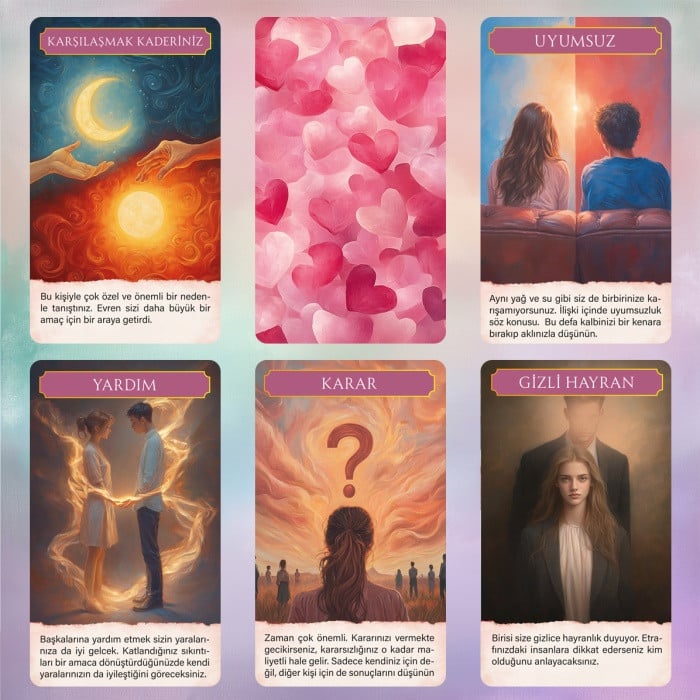 Tarot kartları Kalbin Fısıltıları, 70 kart Tarot kartları Kalbin Fısıltıları, 70 kart