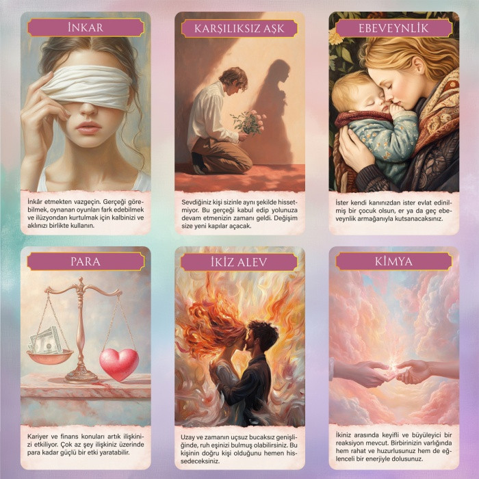 Tarot kartları Kalbin Fısıltıları, 70 kart Tarot kartları Kalbin Fısıltıları, 70 kart