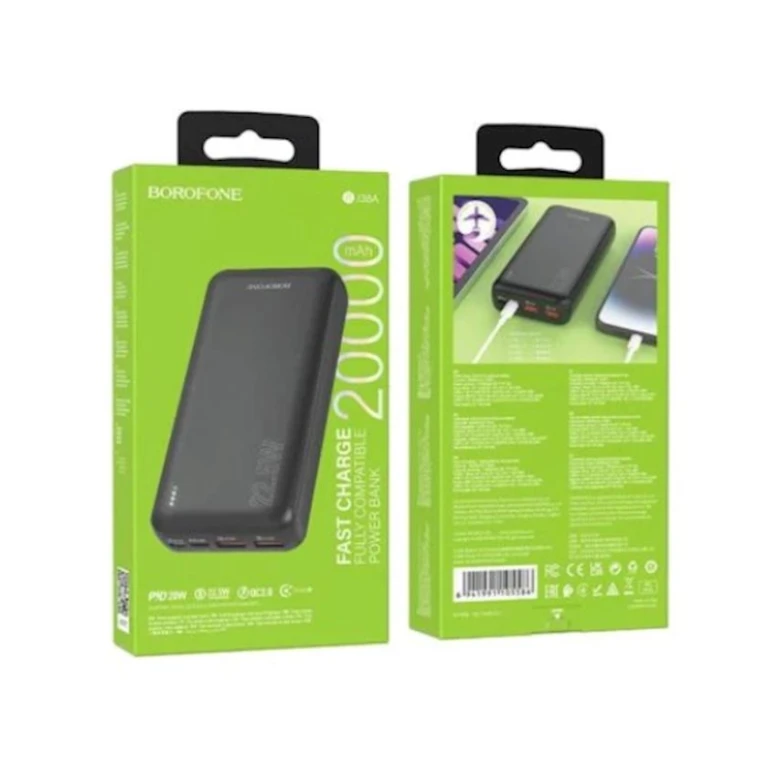 Внешний аккумулятор Borofone BJ38A 20000 mAh Black Внешний аккумулятор Borofone BJ38A 20000 mAh Black