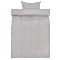 Комплект постельного белья JYSK Kate Micro, пододеяльник 140x200 см, наволочка 50x70/75 см, полутораспальный, полиэфирное микроволокно, серый Комплект постельного белья JYSK Kate Micro, пододеяльник 140x200 см, наволочка 50x70/75 см, полутораспальный, полиэфирное микроволокно, серый